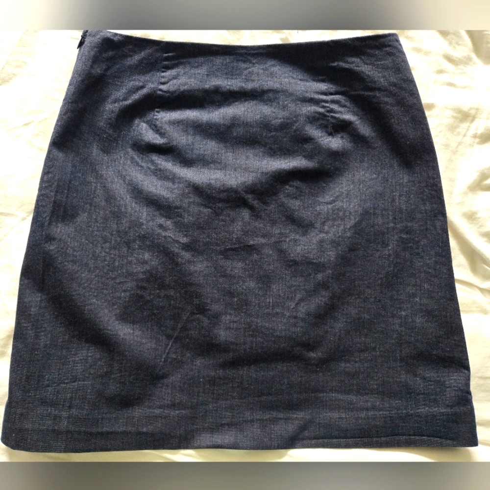 LOFT Classic Cotton Blue Skirt with Pockets Size 4 - Picture 4 of 10